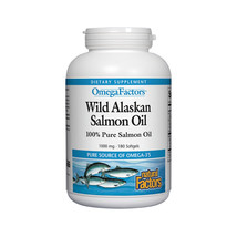 Natural Factors OmegaFactors Wild Alaskan Salmon Oil, 180 Soft Gels - £16.76 GBP