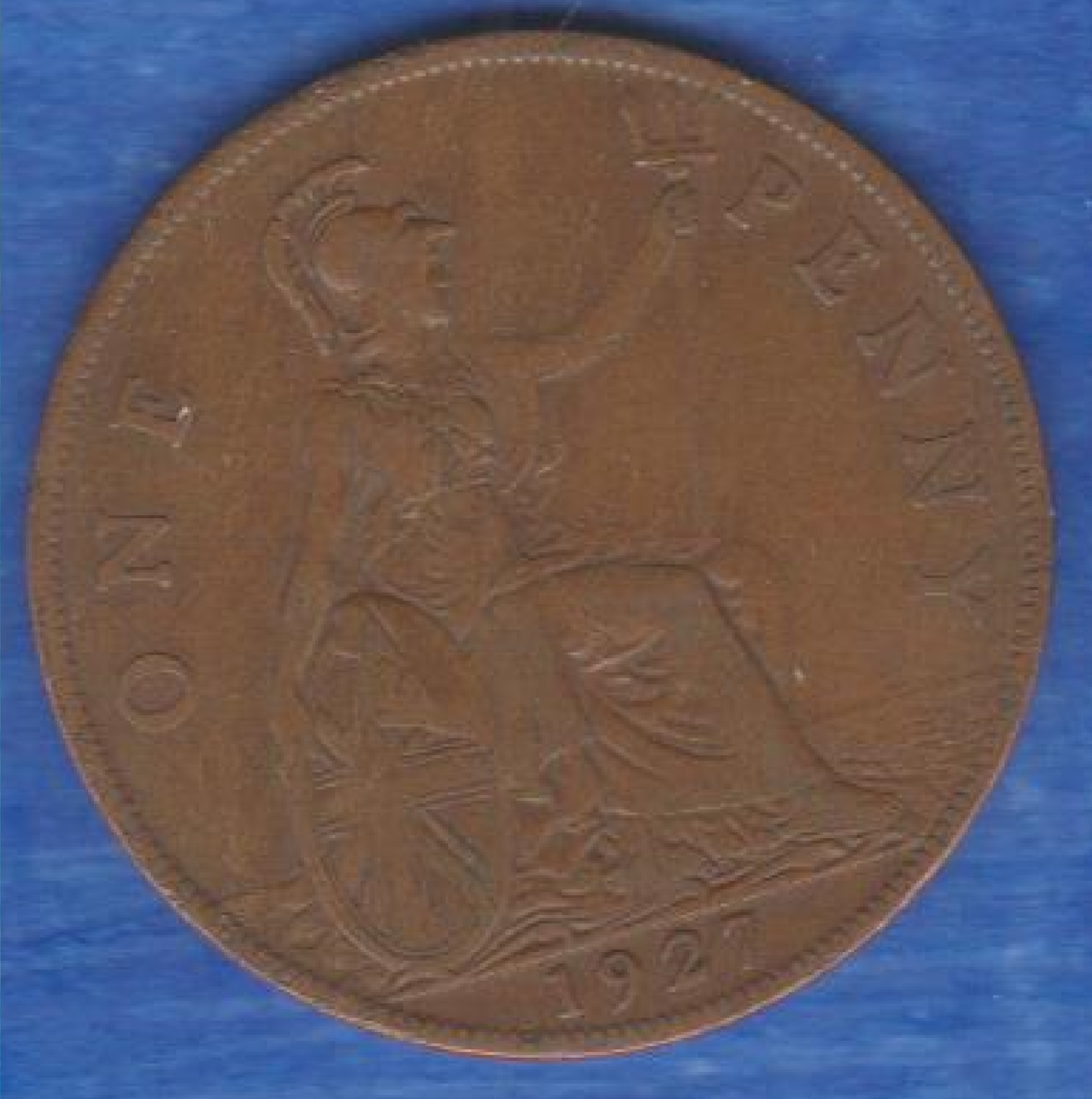 Primary image for 1927 King George V British UK large Penny coin Peace Age 96 years old KM#838 Buy