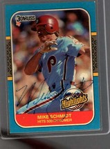 Mike Schmidt Signed Autographed 1987 Donruss Highlights Baseball Card - Philadel - £11.91 GBP