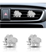 2PCS Crystal Diamond Car Air Vent Clip Elephant Bling Charms Crystal Car... - £11.97 GBP