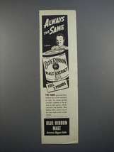 1939 Pabst Blue Ribbon Malt Extract Ad - Always Same - £14.73 GBP