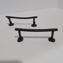 Set of 2 Marx Brown Hitching Posts 4&quot; 1950s/60s Vintage - $9.49