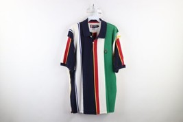 Vintage 90s Chaps Ralph Lauren Mens Large Distressed Rainbow Striped Polo Shirt - £34.81 GBP