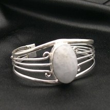 Wholesale Artist-Crafted Sterling Silver &amp; Large Oval Howlite Gemstone Bracelet - £38.95 GBP