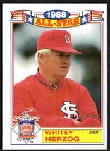 St Louis Cardinals Whitey Herzog 1989 Topps Glossy All Star Insert Baseball Card - £0.39 GBP