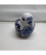 Blue &amp; White Porcelain Bird Figurine Farmhouse Country Decor 6.5 in #2 - $17.32