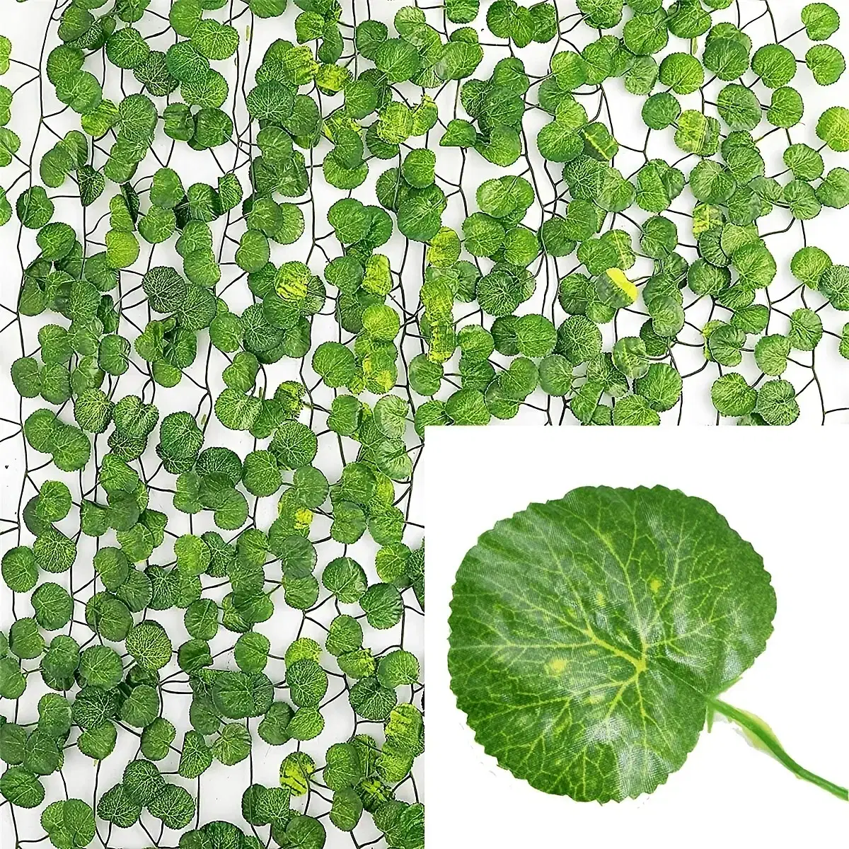 Color: Milky White, Size: 4XL - Artificial Green Ivy Leaf Rattan Creeper... - $11.50