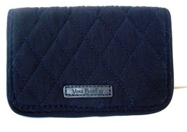 Vera Bradley Classic blue  RFID Small Bifold Wallet NEW floral lining - £22.52 GBP