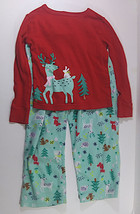 Cat and Jack Girls Pajama Set Size 4T Reindeer Long Sleeve Shirt Pants Christmas - £6.38 GBP
