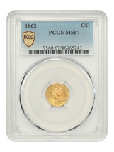 1862 G$1 PCGS MS67 - £8,750.42 GBP