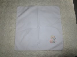 8 UNUSED YELLOW &amp; ORANGE FLORAL EMBROIDERED White DINNER Napkins - 17&quot; x... - £7.99 GBP
