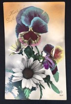 Vtg Hand Colored RPPC Flowers in Bloom Posted 1930 Amsterdam Printed in France - £21.12 GBP