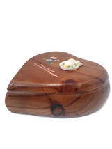 Vintage Design Tung Ling Heart Shaped Wooden Jewelry Trinket Original Wood Box. - £27.97 GBP