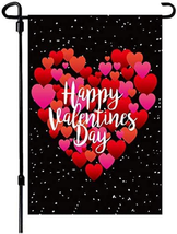 Akeydeco Valentine&#39;S Day Flag,12X18 Inch Valentine&#39;S Heart Garden Flag D... - £6.55 GBP