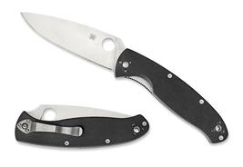 Spyderco Resilience Folding Knife C142GP Plain Edge Blade Black G-10 Handle - $65.10
