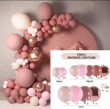 Retro pink balloon arch garland irregular round latex balloon set - £15.79 GBP