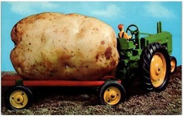 Vintage Potato Farmer Tractor Maine Unused Postcard - £41.73 GBP