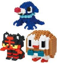 Nanoblocks - 3 Sets - Litten, Popplio and Rowlet (Nyabby, Ashimari and Mokuroh) - $37.61