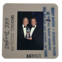 1988 Michael Douglas &amp; Kirk Douglas Photo Transparency Slide 35mm - £7.41 GBP