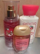 Bath &amp; Body Works Strawberry Pound Cake Lotion Mist &amp; Hand Gel Lot Set T... - $19.48 CAD