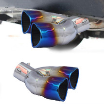 Heart Shaped Stainless Steel 63mm Car Dual Exhaust Tip Burnt Tail Muffler Pipe - £35.86 GBP