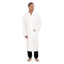 Men&#39;S Solid Waffle Robe - White One Size Fits Most - £22.05 GBP