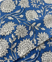 5 Yard Indian Hand Block Print 100% Cotton Craft Fabric By Blue Colored - $13.99+