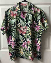 Go Barefoot Short Sleeve Button Front Hawaiian Shirt Womens Size Xtra La... - $16.71