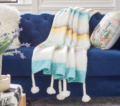 Sister Road by JG 60&quot;x70&quot; Striped Faux Mohair Throw in - £155.06 GBP