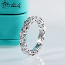 925 Silver 4mm 5.1cttw Moissanite Diamond Eternity Rings for Women Wedding Band  - £73.59 GBP