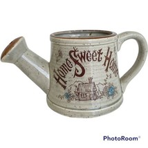 Vtg Home Sweet Home Brinns Watering Can Speckled Stoneware Herb Planter Japan - £15.72 GBP