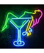 Neon Martini Glass Bar Pub Cocktail Tiki Bar  Sign  - $35.00