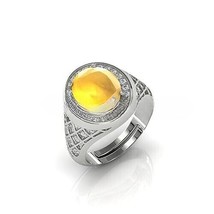 7.00 Carat 7.30 Carat Natural PUKHRAJ RING Silver Plated Adjustable Ring... - £42.90 GBP