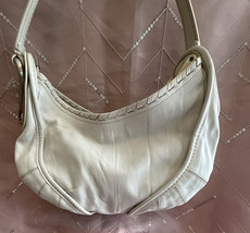 Beautiful Large White Leather Tentazione Due Shoulder Handbag - $34.65