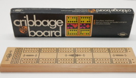 Vintage 1968 Lowe Cribbage Board Solid Wood 12&quot; Two Player No Instructions - £7.90 GBP