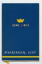 Home Lines SS Homeric Passenger List 1955 Sun Way Cruise New York Caribbean  - £22.15 GBP