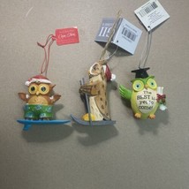 NWT Owl Bird Hanging Christmas Ornaments Lot of 3 - $12.98