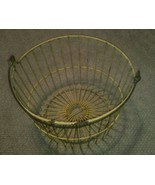 Vintage White Metal Wire Farm Egg Produce Basket Rubber Coated Barn Chicken - £39.33 GBP