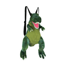Cool Furry Plush Green Dinosaur Mini Backpack T-Rex Stuffed Animal Shoulder Bag - £27.44 GBP