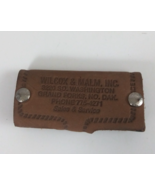 Vintage Wilcox &amp; Malm Inc Sales &amp; Service Brown Leather Key Holder - $535.05 MXN