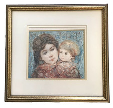Edna Hibel Patricia And Baby Framed Lithograph Print Limited Edition 546 Of 1000 - £65.94 GBP