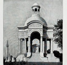 Cemetery Crypt Mausoleum Tombstone Architecture 1899 Victorian Design DW... - £19.65 GBP