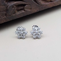 Véritable 925 Argent Cz Argent Stud Earring Set En Platine Finition - £14.80 GBP