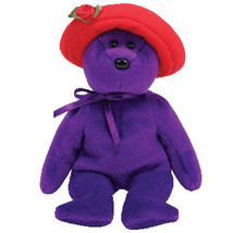 TY Beanie Baby RUBY Bear Purple with Red Hat - MWMT New 2005 Collector Q... - £12.98 GBP