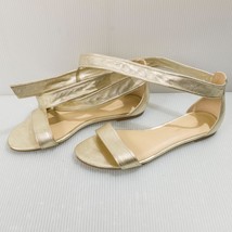 Ivanka Trump Gold Leather Flats w/ Ankle Ties Size 8 - £35.19 GBP