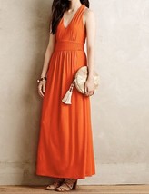 NWOT Anthropologie Yuma Maxi Dress Size 2 Orange Basketweave Halter Maeve - £39.87 GBP