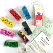 Risk Vintage 1960s Board Game Replacement Wood Pieces Cards Instructions Cases - £23.06 GBP