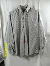 Men&#39;s IZOD Dress Shirt Button Down Long Sleeve Gray White Checked Size S/P - £7.53 GBP
