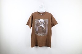 Vintage 90s Streetwear Mens Large Faded Spell Out Eagle Spirit T-Shirt Brown - £35.68 GBP