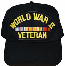 EC World WAR 2 Veteran with Ribbons Pacific HAT - Black - Veteran Owned ... - £17.97 GBP